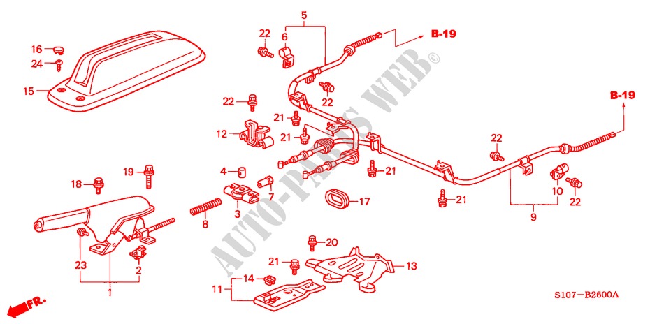 PARKING BRAKE for Honda CR-V RVI 5 Doors 5 speed manual 1998