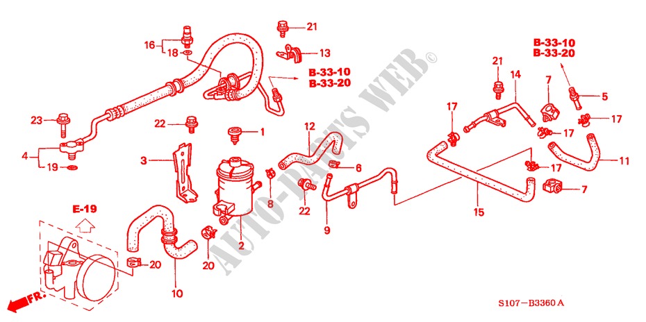P.S. LINES (LH) for Honda CR-V RVI 5 Doors 5 speed manual 1998