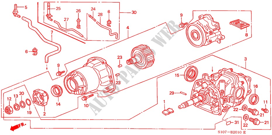 REAR DIFFERENTIAL for Honda CR-V RVSI 5 Doors 5 speed manual 2000