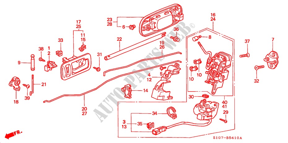 REAR DOOR LOCKS for Honda CR-V RVSI 5 Doors 5 speed manual 2000