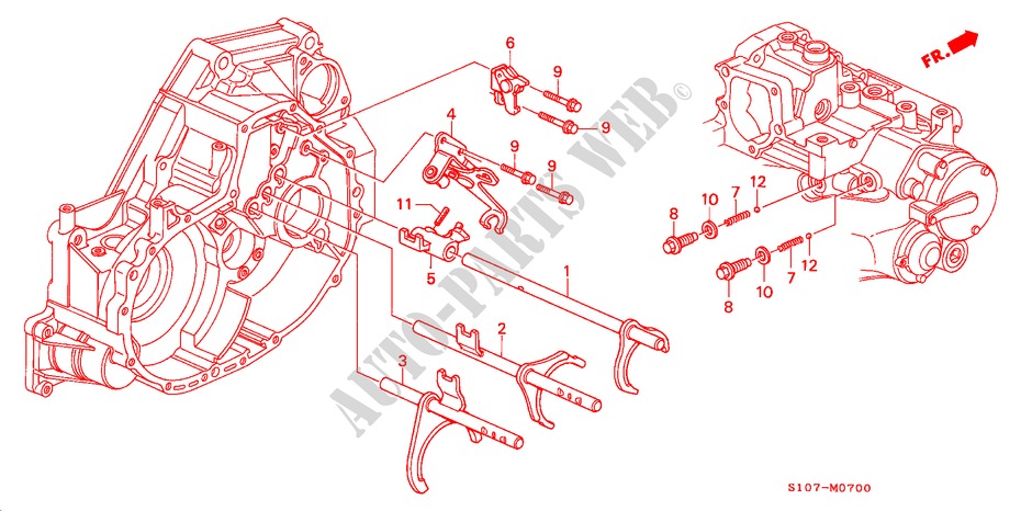 SHIFT FORK for Honda CR-V RVSI 5 Doors 5 speed manual 2000
