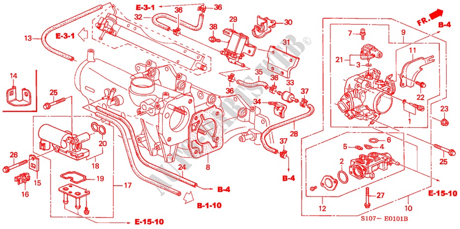 THROTTLE BODY ('99 ) for Honda CR-V RVSI 5 Doors 5 speed manual 2000