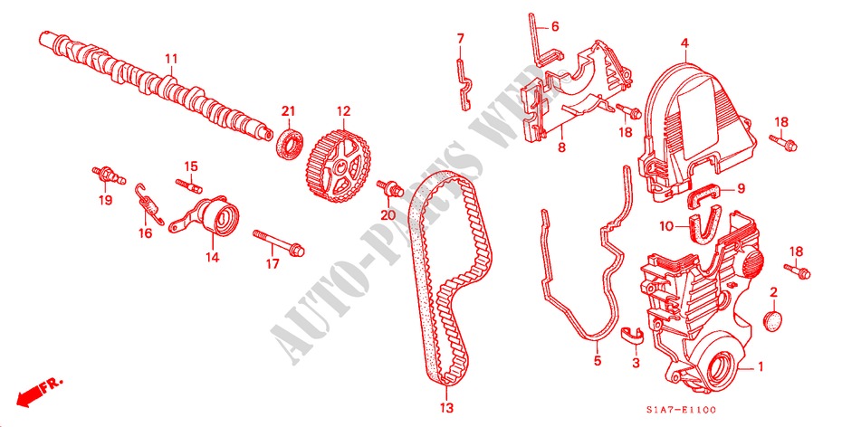 CAMSHAFT/TIMING BELT (1.6L) for Honda ACCORD 1.6IS 4 Doors 5 speed manual 1999