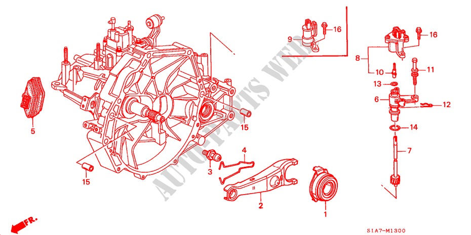 CLUTCH RELEASE (1.8L/2.0L/2.2L) for Honda ACCORD 1.8ILS         7CV 4 Doors 5 speed manual 1999