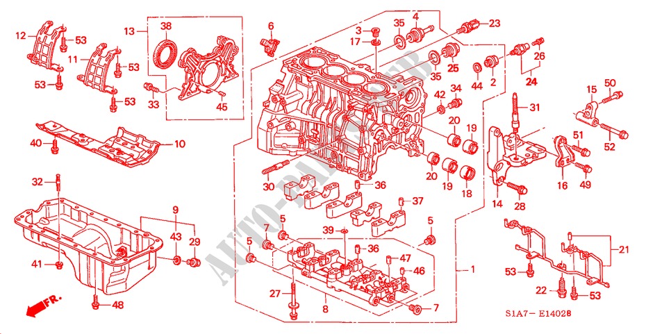 CYLINDER BLOCK/OIL PAN (2.2L) for Honda ACCORD TYPE R 4 Doors 5 speed manual 1999