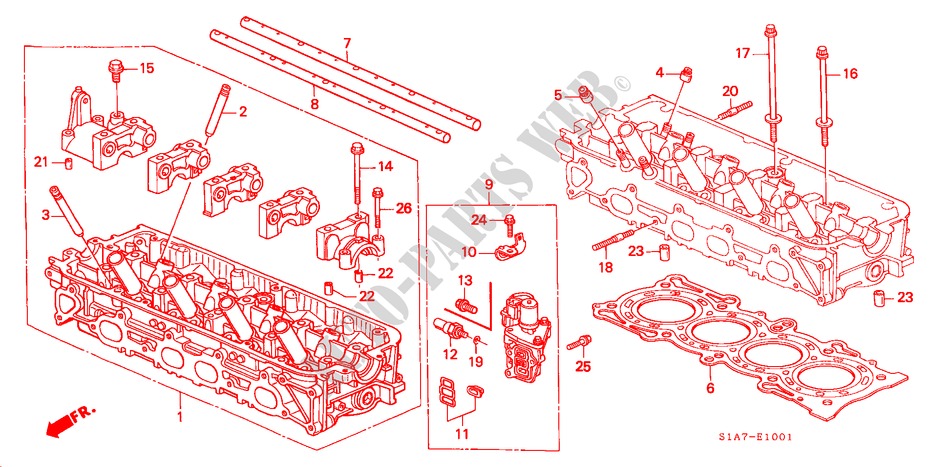 CYLINDER HEAD (1.8L/2.0L) for Honda ACCORD 1.8IES         7CV 4 Doors 5 speed manual 1999
