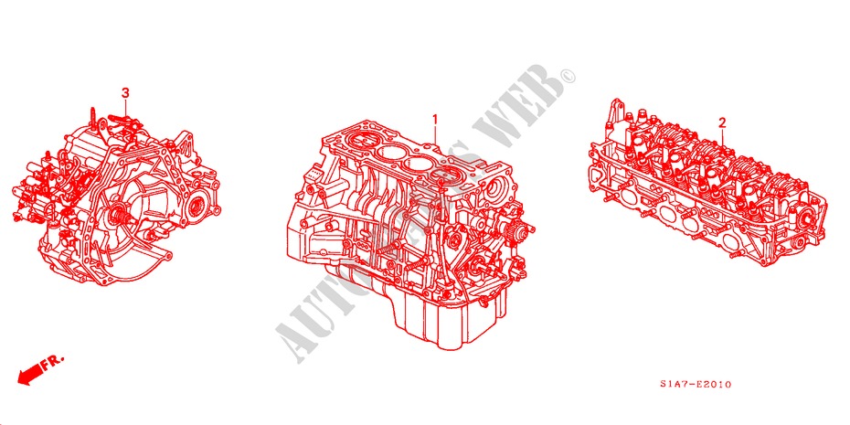 ENGINE ASSY./ TRANSMISSION ASSY. for Honda ACCORD 1.8IS 4 Doors 4 speed automatic 1999