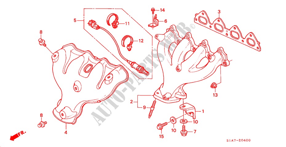 EXHAUST MANIFOLD (1.6L) for Honda ACCORD 1.6IS 4 Doors 5 speed manual 1999