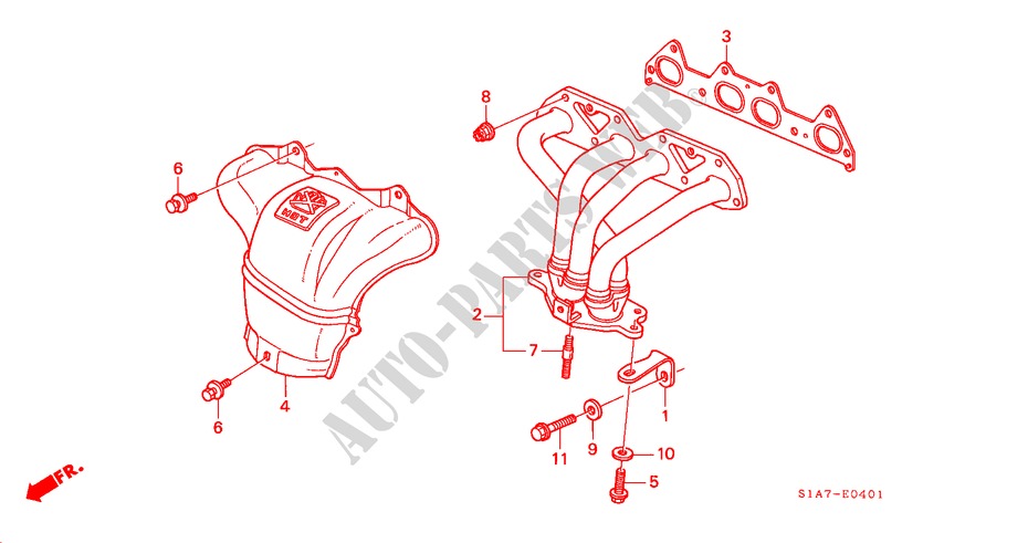 EXHAUST MANIFOLD (1.8L) for Honda ACCORD 1.8IS 4 Doors 4 speed automatic 1999