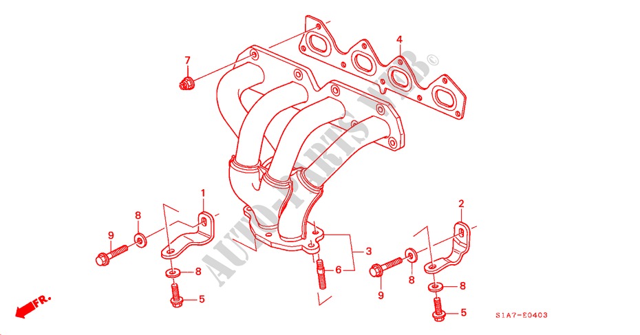 EXHAUST MANIFOLD (2.2L) for Honda ACCORD TYPE R 4 Doors 5 speed manual 1999