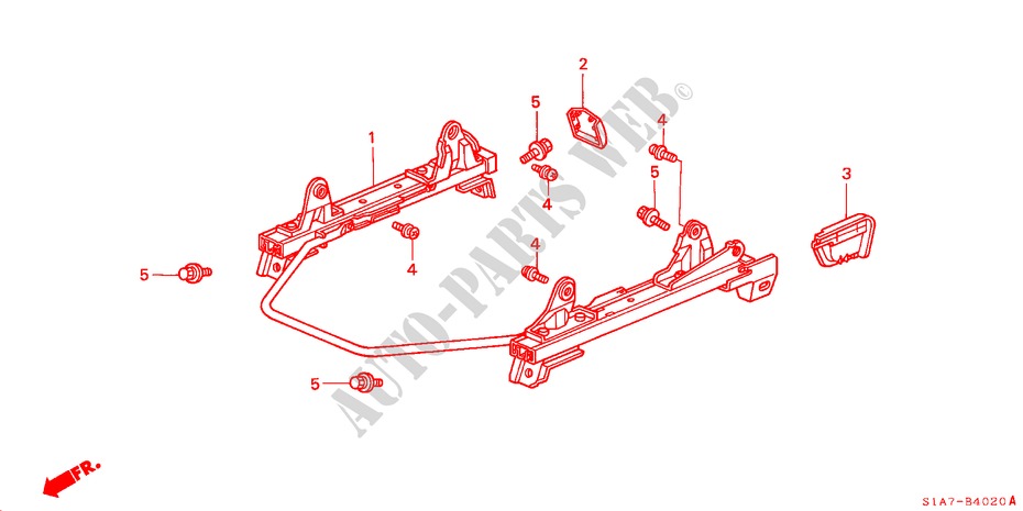 FRONT SEAT COMPONENTS (R.)(1) for Honda ACCORD 1.6IS 4 Doors 5 speed manual 1999