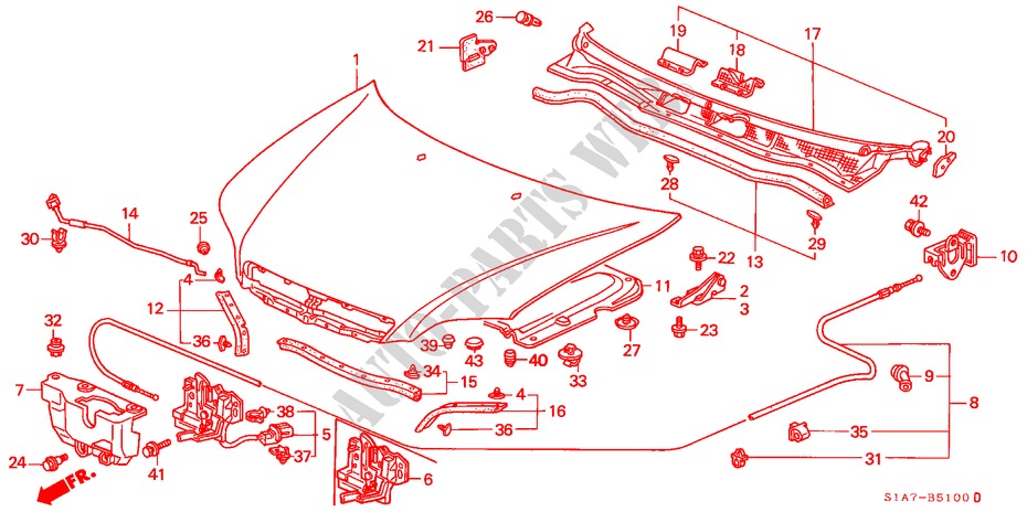 HOOD (LH) for Honda ACCORD 1.8IS 4 Doors 4 speed automatic 1999