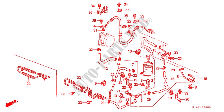P.S. LINES (LH) for Honda ACCORD 1.8IES 4 Doors 4 speed automatic 1999