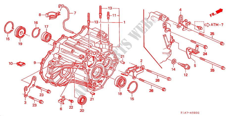 TRANSMISSION HOUSING for Honda ACCORD 1.8ILS 4 Doors 4 speed automatic 1999