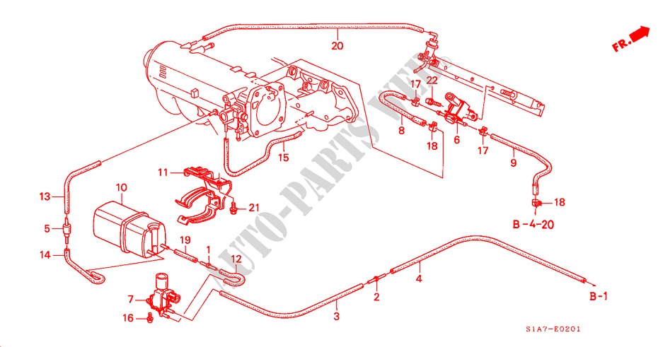 VACUUM TANK/TUBING (2.2L) for Honda ACCORD TYPE R 4 Doors 5 speed manual 1999
