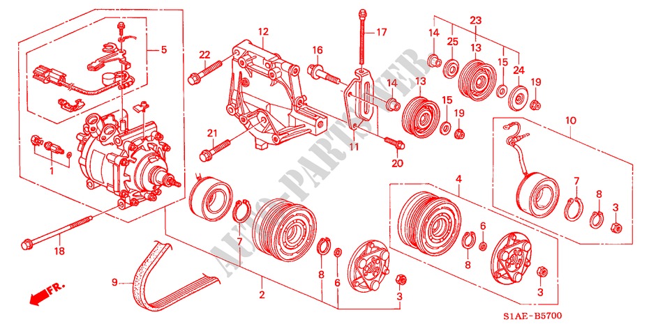 AIR CONDITIONER (COMPRESSOR) (1) for Honda ACCORD 1.6ILS 4 Doors 5 speed manual 2001