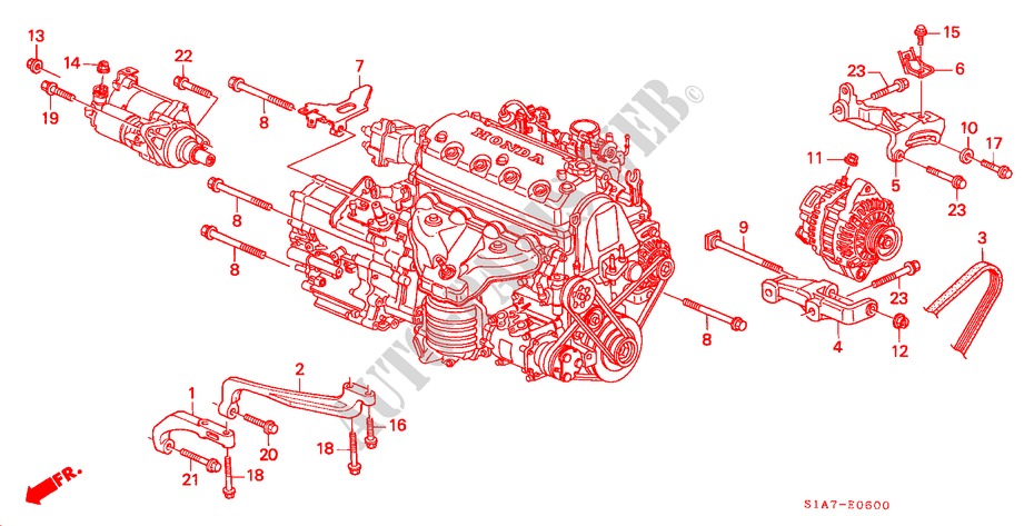 ALTERNATOR BRACKET (1.6L) for Honda ACCORD 1.6ILS 4 Doors 5 speed manual 2000