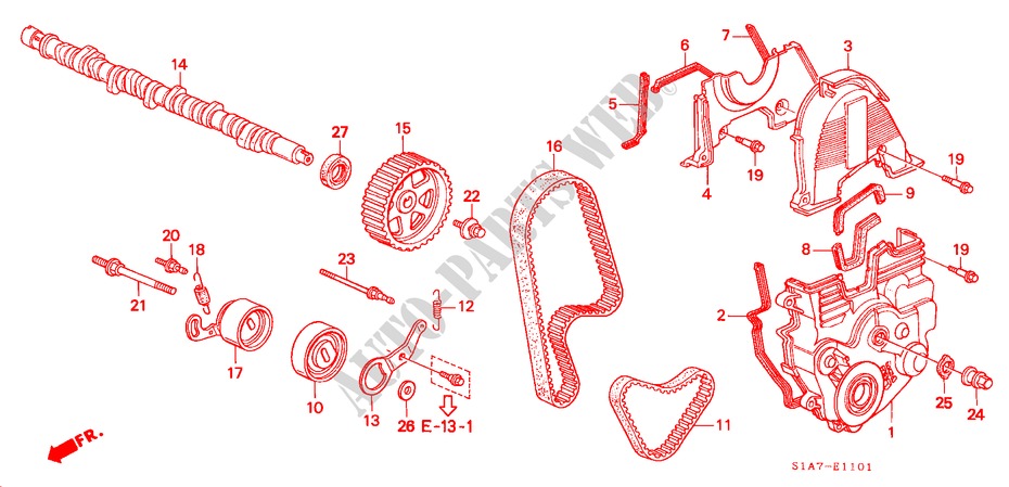 CAMSHAFT/TIMING BELT (1.8L/2.0L/2.3L) for Honda ACCORD 2.0IES 4 Doors 5 speed manual 2000