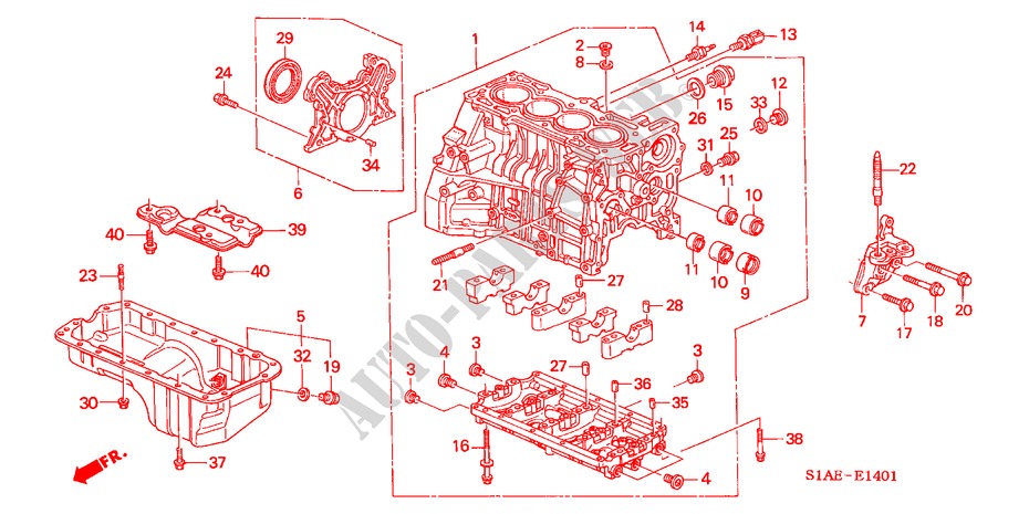 CYLINDER BLOCK/OIL PAN (1.8L/2.0L/2.3L) for Honda ACCORD 2.0ILS          D4 4 Doors 4 speed automatic 2000
