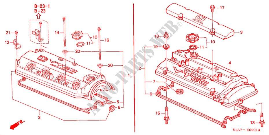 CYLINDER HEAD COVER (1.8L/2.0L/2.2L/2.3L) for Honda ACCORD 1.8I         SPORT 4 Doors 5 speed manual 2001