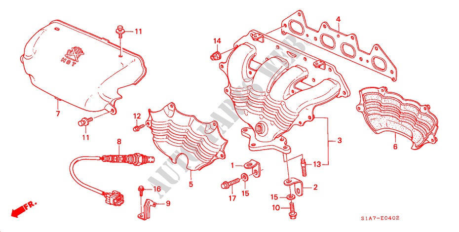EXHAUST MANIFOLD (2.0L) for Honda ACCORD 2.0IES 4 Doors 5 speed manual 2000