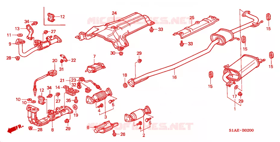 EXHAUST PIPE (1) Honda  ACCORD 2000 1.8 IS 4 speed automatic 