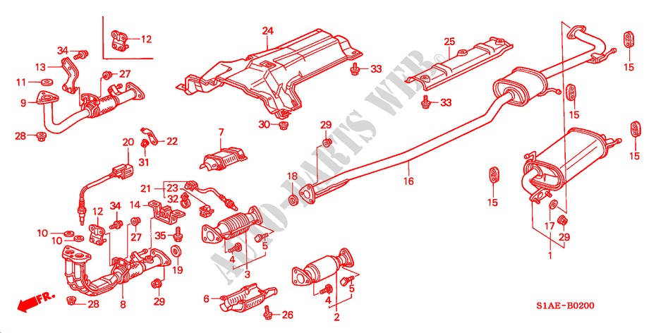 EXHAUST PIPE (1) for Honda ACCORD 2.0IES 4 Doors 5 speed manual 2000