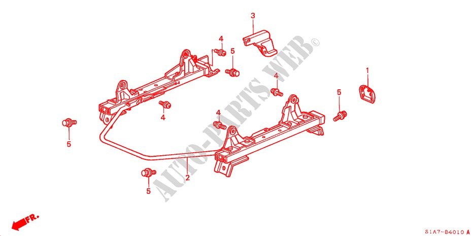 FRONT SEAT COMPONENTS (L.)(1) for Honda ACCORD 1.8IS 4 Doors 5 speed manual 2000
