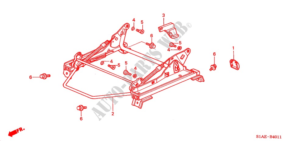 FRONT SEAT COMPONENTS (L.)(2) for Honda ACCORD 2.0IES 4 Doors 4 speed automatic 2000