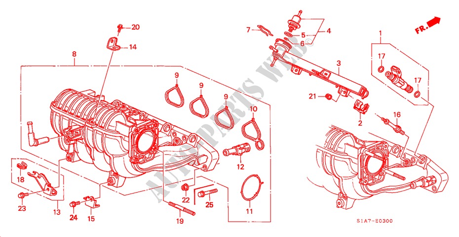 INTAKE MANIFOLD (1.6L) for Honda ACCORD 1.6ILS 4 Doors 5 speed manual 2000