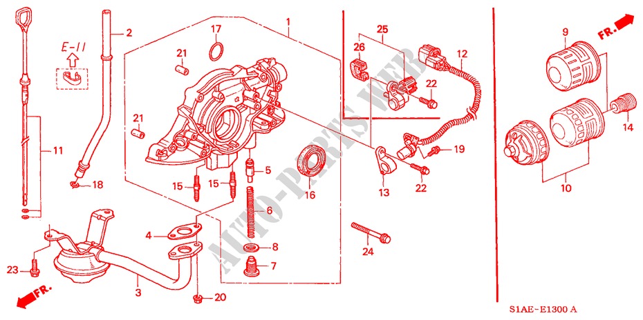OIL PUMP/OIL STRAINER (1.6L) for Honda ACCORD 1.6IS 4 Doors 5 speed manual 2000
