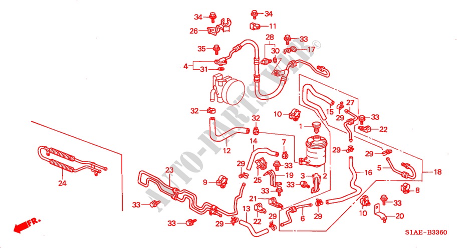 POWER STEERING LINES (LH) for Honda ACCORD 1.6IS 4 Doors 5 speed manual 2000