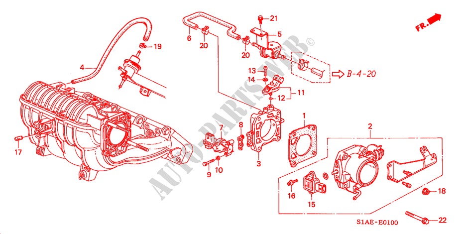 THROTTLE BODY (1.6L) for Honda ACCORD 1.6ILS 4 Doors 5 speed manual 2001