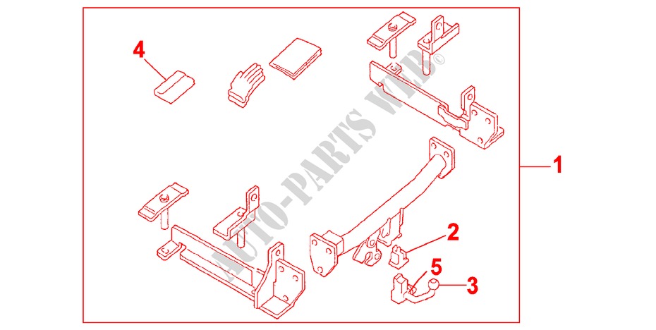 TRAILER HITCH DETACHABLE for Honda ACCORD 1.8IS 4 Doors 4 speed automatic 2000