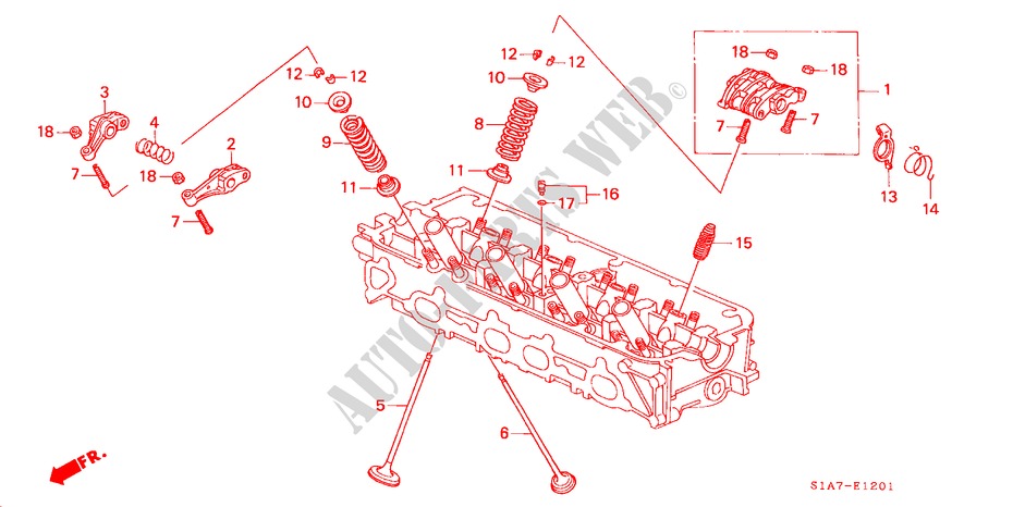 VALVE/ROCKER ARM (1.8L/2.0L/2.3L) for Honda ACCORD 2.0IES 4 Doors 5 speed manual 2000