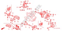 ENGINE MOUNTS (MT) for Honda CIVIC AERODECK 1.4IS 5 Doors 5 speed manual 1999