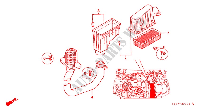 AIR CLEANER (DIESEL) for Honda CIVIC AERODECK 2.0ITD 5 Doors 5 speed manual 1999