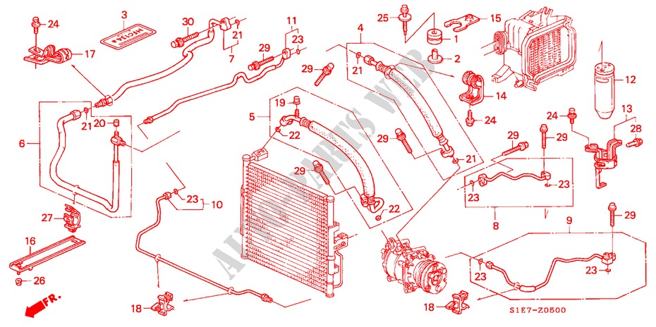AIR CONDITIONER (KIT) (HOSES/PIPES) (LH) for Honda CIVIC AERODECK 1.8VTI 5 Doors 5 speed manual 1998