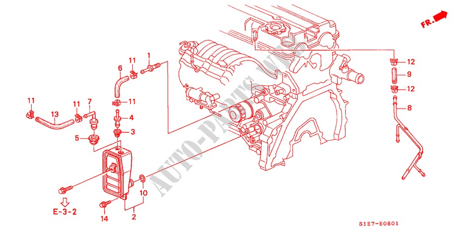 BREATHER CHAMBER (DOHC) for Honda CIVIC AERODECK 1.8VTI 5 Doors 5 speed manual 1998