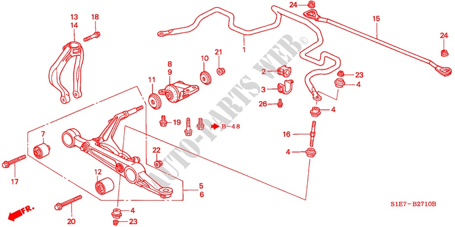 FRONT STABILIZER/ FRONT LOWER ARM for Honda CIVIC AERODECK 1.4I 5 Doors 4 speed automatic 1998