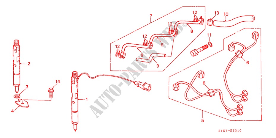 FUEL INJECTOR (DIESEL) for Honda CIVIC AERODECK 2.0ITD 5 Doors 5 speed manual 2000