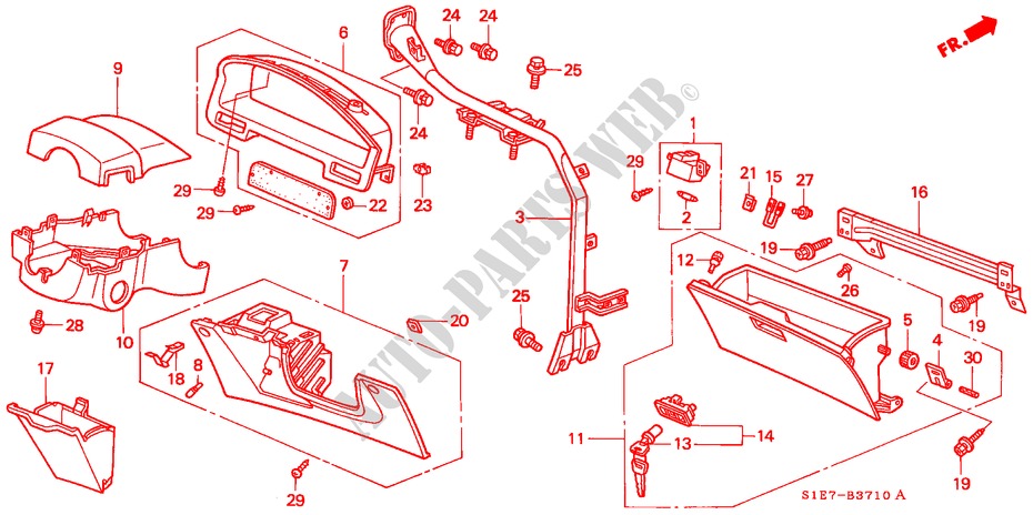 INSTRUMENT PANEL GARNISH (LH) for Honda CIVIC AERODECK 1.4IS       L.P.G. 5 Doors 5 speed manual 1998