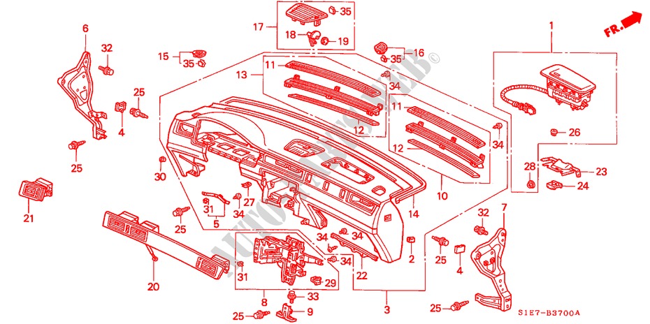 INSTRUMENT PANEL (LH) for Honda CIVIC AERODECK VTI 5 Doors 5 speed manual 1999