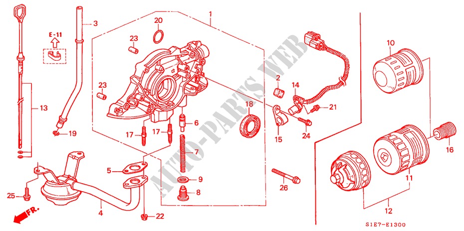 OIL PUMP/OIL STRAINER (SOHC) for Honda CIVIC AERODECK 1.5IVT 5 Doors 5 speed manual 1998