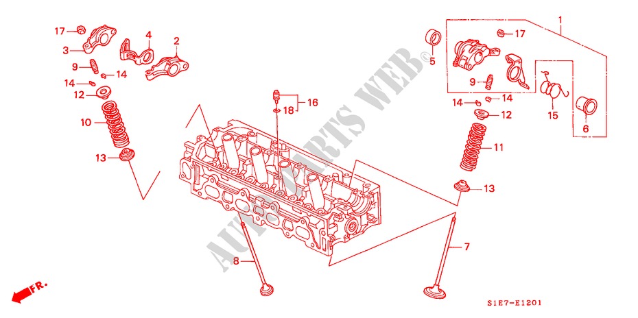 VALVE/ROCKER ARM (1.5L SOHC VTEC) for Honda CIVIC AERODECK 1.5IVT 5 Doors 5 speed manual 1998