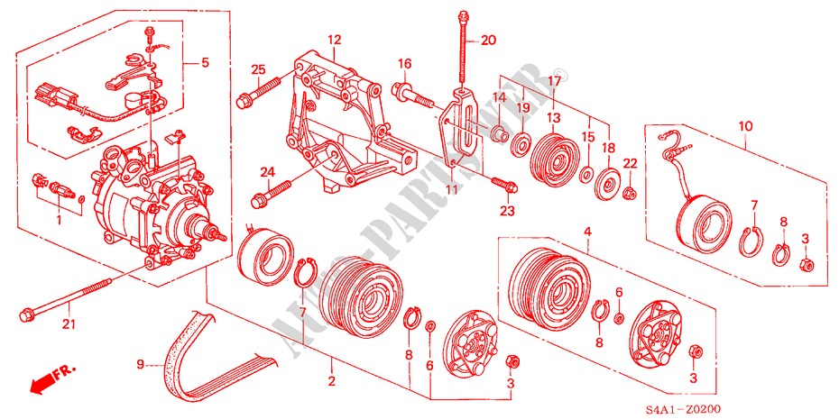 AIR CONDITIONER (COMPRESSOR) (1) for Honda ACCORD 1.6ILS 4 Doors 5 speed manual 2002