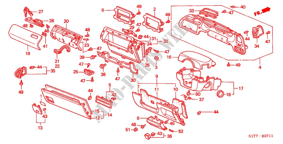 INSTRUMENT PANEL GARNISH (RH) for Honda ACCORD 1.6ISE 4 Doors 5 speed manual 2002
