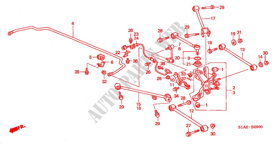 REAR STABILIZER/ REAR LOWER ARM for Honda ACCORD 1.6IS 4 Doors 5 speed manual 2002