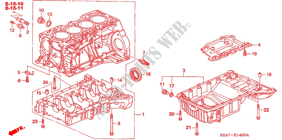 CYLINDER BLOCK/OIL PAN for Honda S2000 S2000 2 Doors 6 speed manual 2002