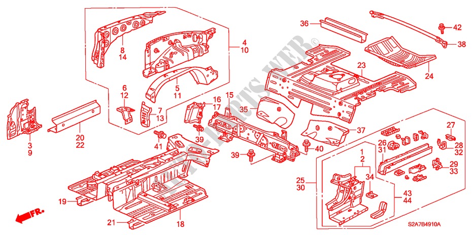 FLOOR/INNER PANELS for Honda S2000 S2000 2 Doors 6 speed manual 2000